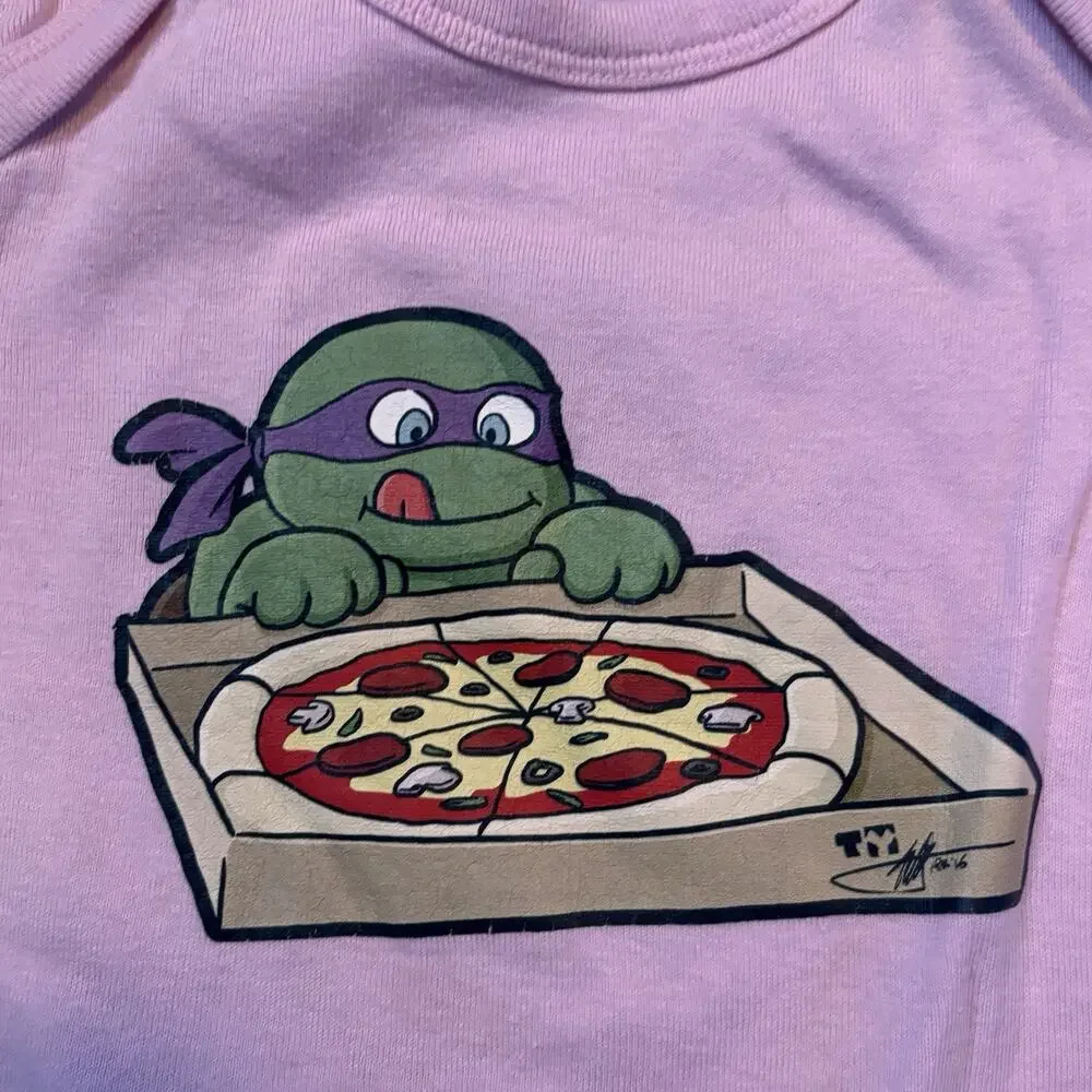 Teenage Mutant Ninja Turtles Hungry Turtles Leonardo Pizza Infant One Piece 12M